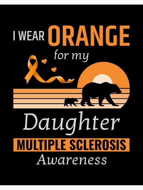 "Multiple Sclerosis Awareness Month Orange Ribbon" Poster for Sale by ...