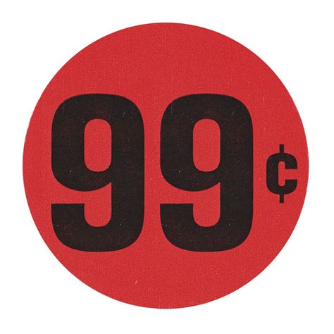 Large Price Point Price Tag Labels 1/2Dia Red With Black, 47% OFF