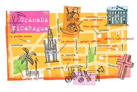 I Draw Maps: Map Illustration for Granada, Nicaragua