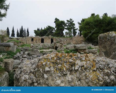 Ruins of Ancient Corinth stock image. Image of village - 63882509