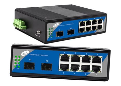 Managed L2 Fiber POE Switch with 8 POE Ethernet and 2 SFP Ports , Din Rail Mounted POE Switch