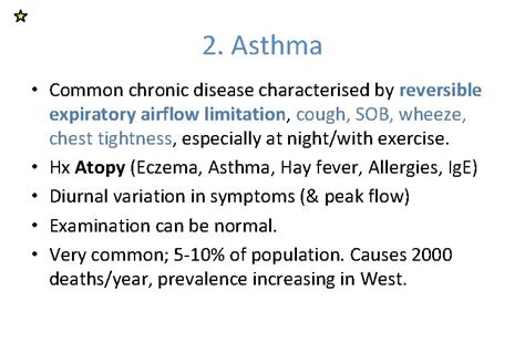 Respiratory Medicine Alice HartGeorge Contents ABCDE symptoms SOB