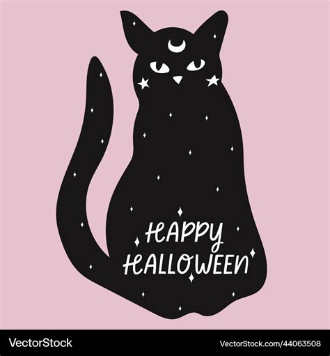 Black cat background halloween Royalty Free Vector Image