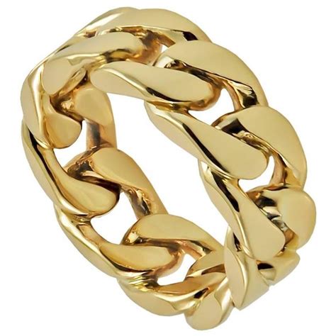 Tiffany and Co. Heavy Gold Link Ring at 1stDibs | curb link ring, tiffany link ring, tiffany ...