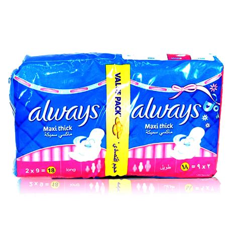 Always Maxi Pads Sizes Chart