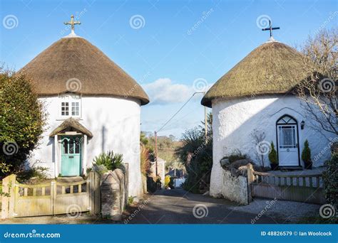 Veryan Round Houses stock image. Image of views, places - 48826579