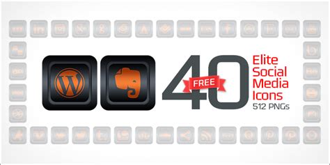 40 Free Elite Social Media Icons (PNGs & Psd File)