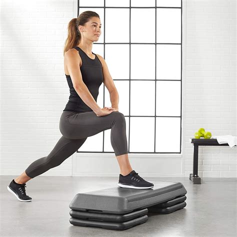 Amazon.com : Aerobic Exercise Step Platform with 4 Adjustable Risers Adjust 4” 6” 8” Exercise ...