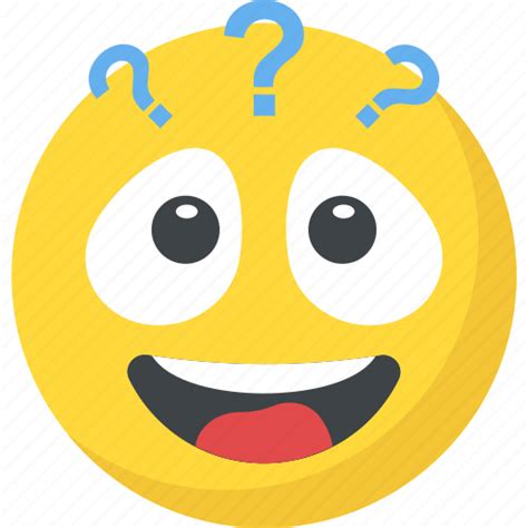 Confused, emoji, pondering, question marks, smiley icon - Download on Iconfinder