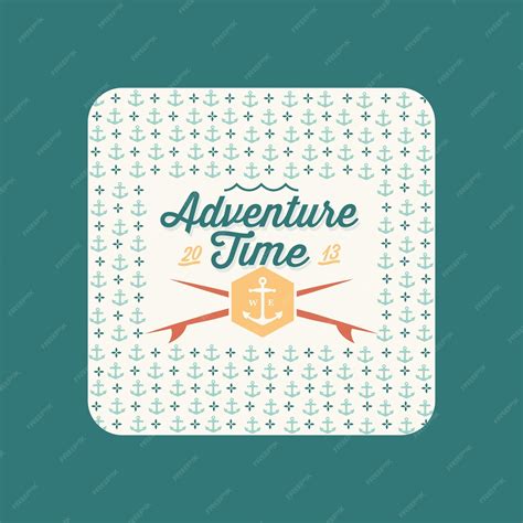 Premium Vector | A square with a logo for adventure time.