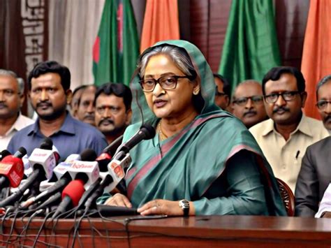 Premium AI Image | Bangladesh Prime Minister Sheikh Hasina addressing ...