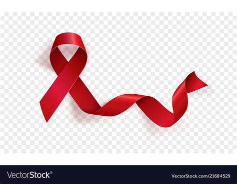 Realistic red ribbon world aids day symbol 1 Vector Image