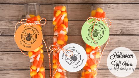 Candy Corn Halloween Treat Idea with Customized Tags