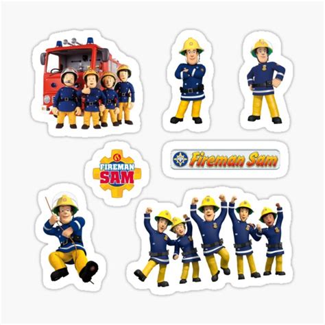 "Fireman Sam pack of stickers" Sticker by Razvanje20 | Redbubble