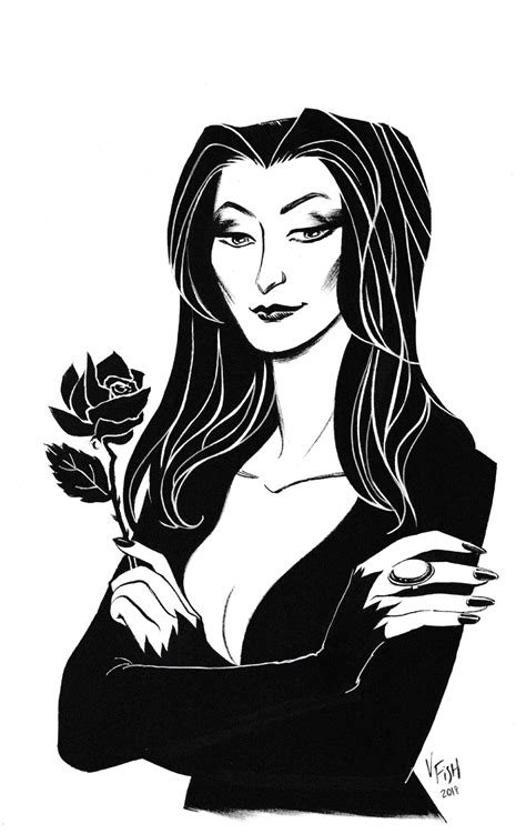 Morticia Addams Drawing