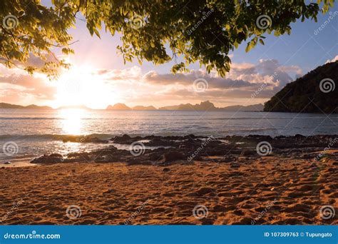 Palawan sunset stock image. Image of tropical, exotic - 107309763