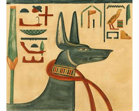 Egyptian dog wall art Anubis art print Ancient Egypt art | Etsy