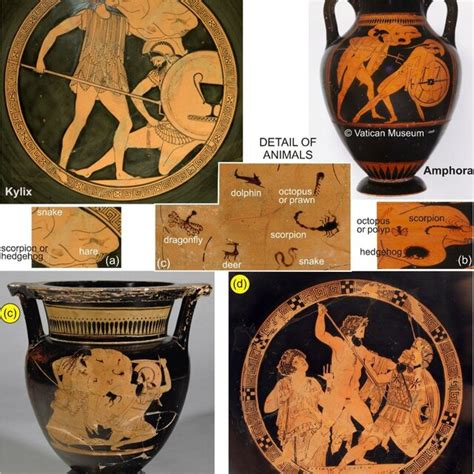 Attic red-figured ceramics showing the battle between Poseidon and ...