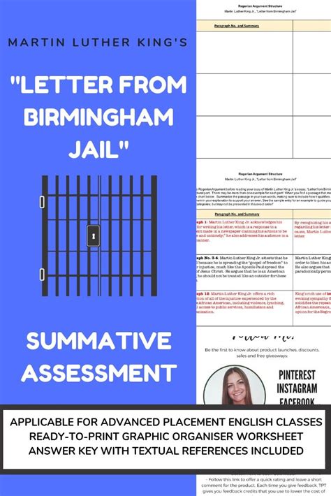 Letter From Birmingham Jail Graphic Organizer Answer Key | Discover Our ...