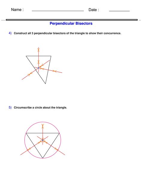 Construct the perpendicular bisector - Perpendicular Bisector Worksheets | Made By Teachers