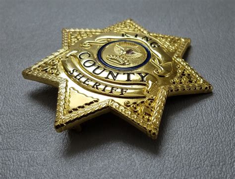 Sheriff Badge Gold "King County" police - Hangar 19 Prop Rentals