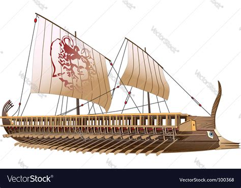 Greece bireme Royalty Free Vector Image - VectorStock