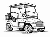 Easy Golf Cart Coloring Sheet  Page sketch template