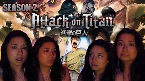 *ATTACK ON TITAN* FULL SEASON 2 REACTION! (me begging for answers) - YouTube