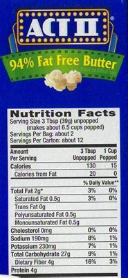 nutrition - Does popped popcorn have less calories than unpopped? - Skeptics Stack Exchange