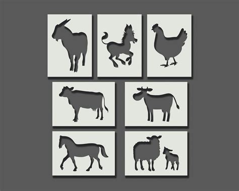 Farm / Farmyard Animal Stencils Reusable Stencils for Wall Art, Home ...