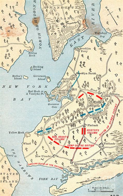 Early Map Of Long Island Showing Battle Photograph by Bettmann - Fine ...