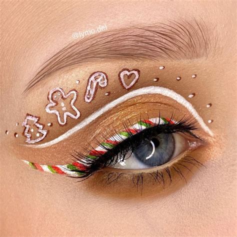 20+ Christmas & Holidays Makeup Ideas : Gingerbread & Candy Cane