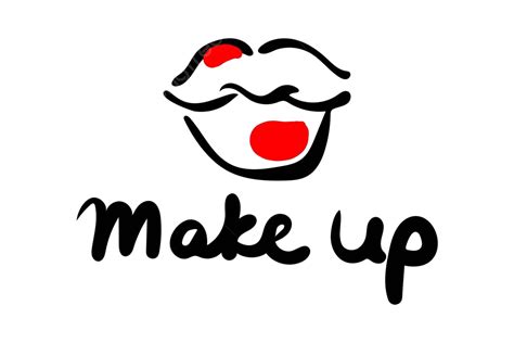 Handdrawn Kiss Graffiti With Red Lipstick And Makeup Inscription Vector, Contoured Lips ...