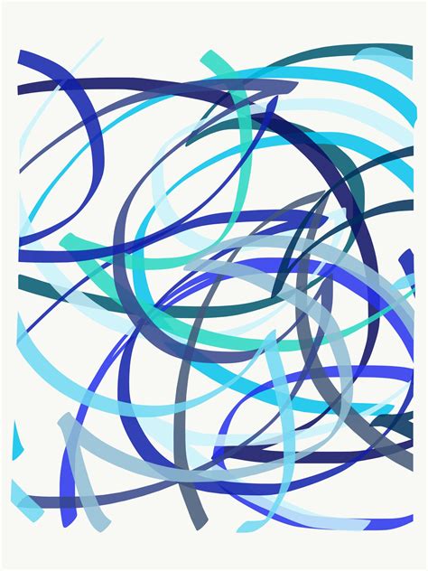 Blue Line Drawing Blue Abstract Art Modern Line Art Modern | Etsy