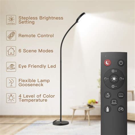 Dodocool Floor Lamp, Remote & Touch Control 2500K-6000K LED Floor Lamp ...