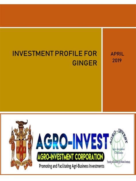 Ginger Investment Profile 2019 | PDF | Food And Drink | Business