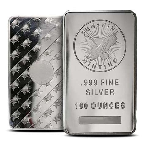 100 oz Sunshine Silver Bar For Sale (New, MintMark SI) - OMEGA BULLION LLC