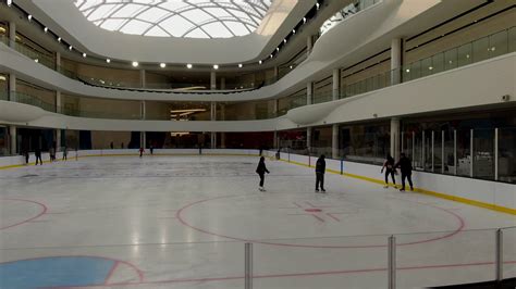 Pan View Of The Ice Rink At The New American Dream Mall Stock Video Footage 00:12 SBV-347184293 ...