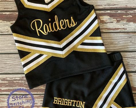 Gold & Black Cheer Uniform Customized Cheerleading Uniform - Etsy