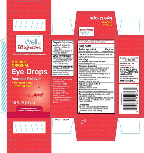 Walgreens Sterile Original Eye Drops (solution/ drops) Walgreens Company