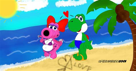 Yoshi and Birdo at the Beach by EMILIOPEREZC2001 on DeviantArt