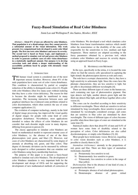 (PDF) Fuzzy-Based Simulation of Real Color Blindness