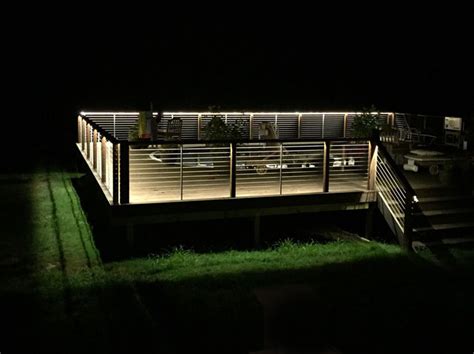 An Exterior Deck Perimeter is Illuminated using Ribbon Star Extreme LED Strip Lights from ...