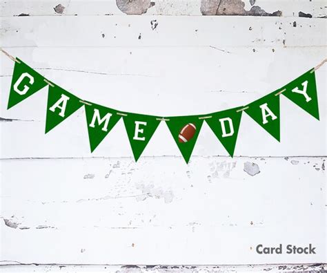 Game Day Banner Card Stock Banner Football Decorations - Etsy