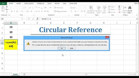 Circular Reference - Fixing Circular Reference in Excel 2013 - YouTube