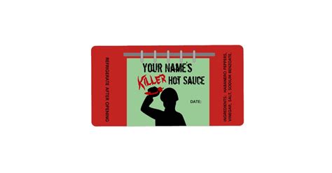 Funny Homemade Hot Sauce Labels Killer Custom | Zazzle