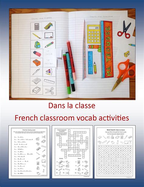 French classroom - Dans la classe - school vocabulary activities, puzzles, games ...