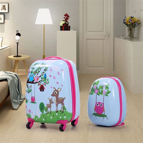 Kepooman 2Pcs Suitcase for Kids, Travel Suitcase for Boys Girls, Rolling Luggage for Kids with ...