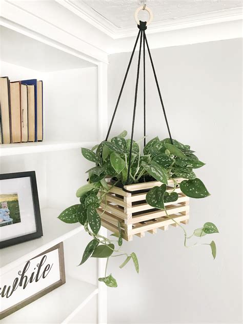 DIY HANGING PLANTER BOX | Hanging plants indoor, Diy hanging planter ...