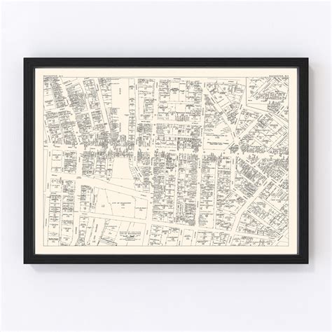 Rochester Map 1947 Old Map of Rochester Business Section New York Art ...